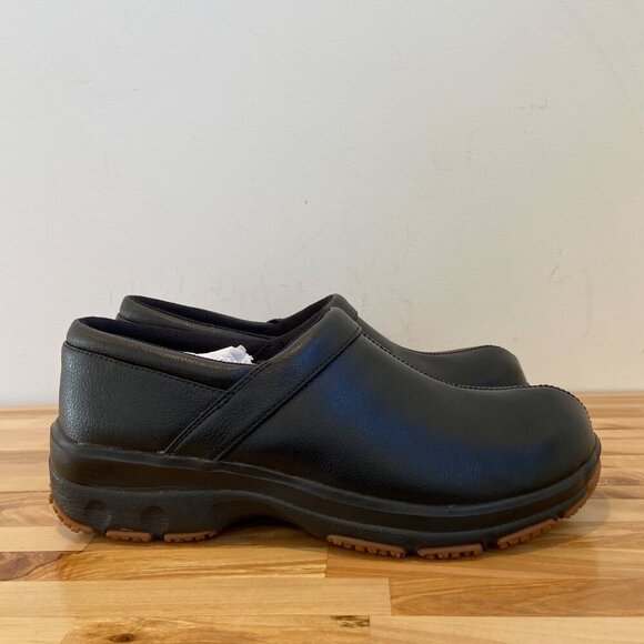 Dickies Womens Professional Black Leather Slip-On Clogs lightweight in 8.5 - Picture 3 of 15
